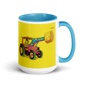 Massey Ferguson 3070 Autotronic Pop Art | 15 oz Mug with Color Inside - Blue