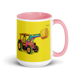 Massey Ferguson 3070 Autotronic Pop Art | 15 oz Mug with Color Inside - Pink