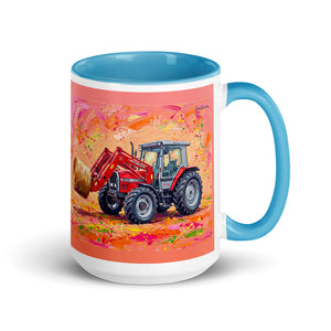 Massey Ferguson 3070 Autotronic Splash Art | 15 oz Mug with Color Inside - Blue