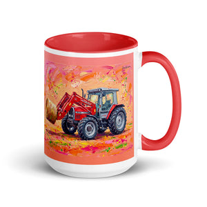 Massey Ferguson 3070 Autotronic Splash Art | 15 oz Mug with Color Inside - Red