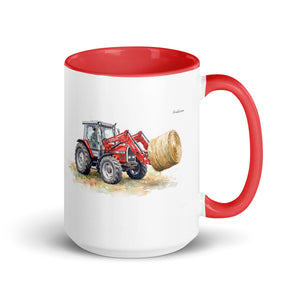 Massey Ferguson 3070 Autotronic Watercolor | 15 oz Mug with Color Inside - Red
