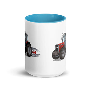 Massey Ferguson 375 Illustration | 15 oz Mug with Color Inside - side view