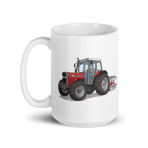 Massey Ferguson 375 Illustration | White Glossy Mug - view 3