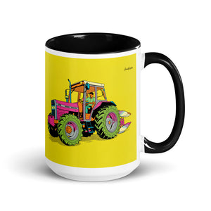 Massey Ferguson 375 Pop Art | 15 oz Mug with Color Inside - Black