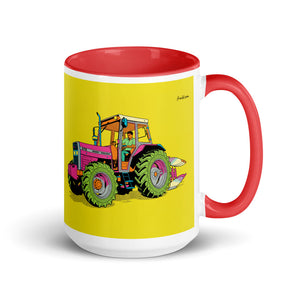 Massey Ferguson 375 Pop Art | 15 oz Mug with Color Inside - Red