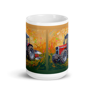 Massey Ferguson 375 Splash Art | White Glossy Mug - view 2