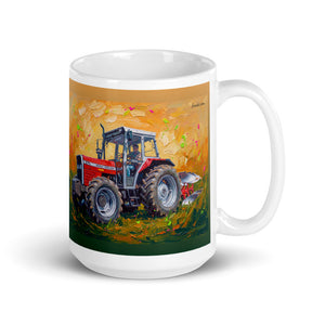 Massey Ferguson 375 Splash Art | White Glossy Mug