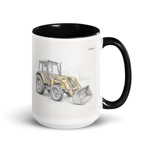 Massey Ferguson 50E Pencil Sketch | 15 oz Mug with Color Inside - Black
