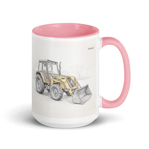 Massey Ferguson 50E Pencil Sketch | 15 oz Mug with Color Inside - Pink
