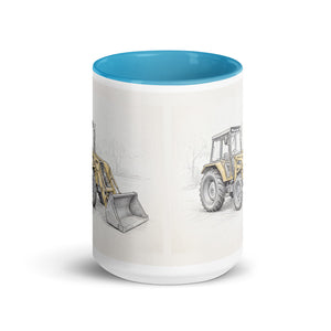 Massey Ferguson 50E Pencil Sketch | 15 oz Mug with Color Inside - side view