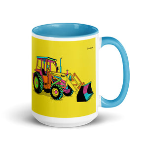 Massey Ferguson 50E Pop Art | 15 oz Mug with Color Inside - Blue