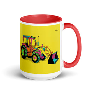 Massey Ferguson 50E Pop Art | 15 oz Mug with Color Inside - Red