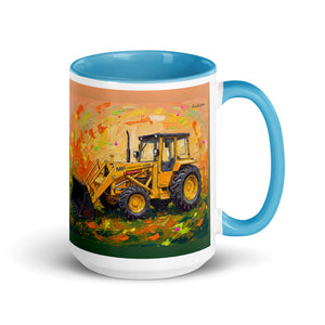 Massey Ferguson 50E Splash Art | 15 oz Mug with Color Inside - Blue
