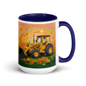 Massey Ferguson 50E Splash Art | 15 oz Mug with Color Inside - Dark Blue