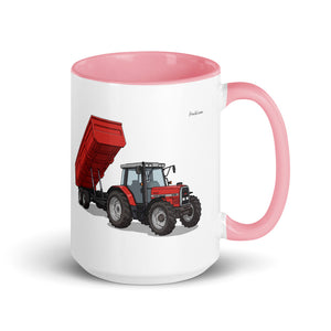Massey Ferguson 6180 Illustration | 15 oz Mug with Color Inside - Pink