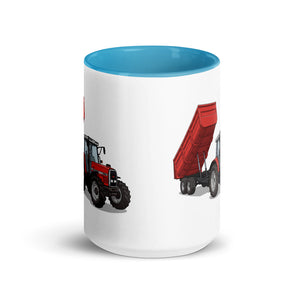 Massey Ferguson 6180 Illustration | 15 oz Mug with Color Inside - side view