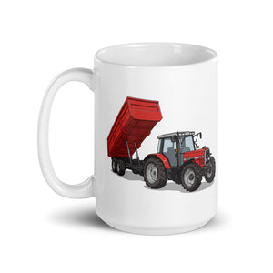 Massey Ferguson 6180 Illustration | White Glossy Mug - view 3