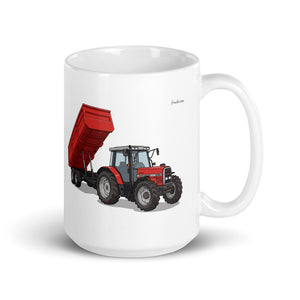 Massey Ferguson 6180 Illustration | White Glossy Mug