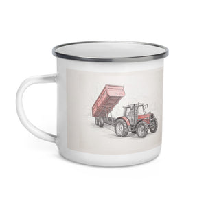 Massey Ferguson 6180 Pencil Sketch | Enamel Mug - view 3