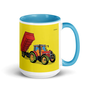 Massey Ferguson 6180 Pop Art | 15 oz Mug with Color Inside - Blue
