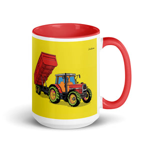 Massey Ferguson 6180 Pop Art | 15 oz Mug with Color Inside - Red