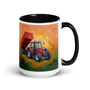 Massey Ferguson 6180 Splash Art | 15 oz Mug with Color Inside - Black