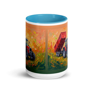 Massey Ferguson 6180 Splash Art | 15 oz Mug with Color Inside - side view