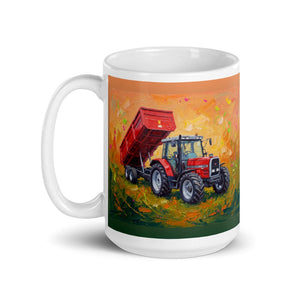 Massey Ferguson 6180 Splash Art | White Glossy Mug - view 3
