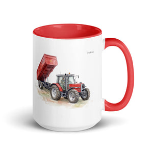 Massey Ferguson 6180 Watercolor | 15 oz Mug with Color Inside - Red