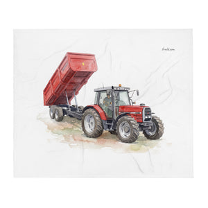 Massey Ferguson 6180 Watercolor | Throw Blanket