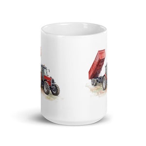 Massey Ferguson 6180 Watercolor | White Glossy Mug - view 2