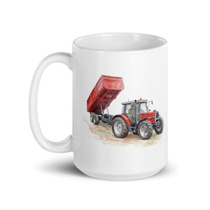 Massey Ferguson 6180 Watercolor | White Glossy Mug - view 3