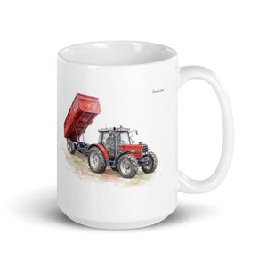 Massey Ferguson 6180 Watercolor | White Glossy Mug