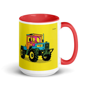 Furrow & Fields Red Mercedes-Benz MB-trac 1100 Pop Art | 15 oz Mug with Color Inside Quality Farmers Merch