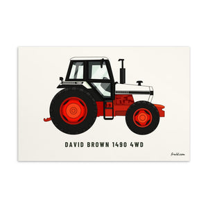 Furrow and Fields Postcard 4″×6″ David Brown 1490 4WD | Postcard Quality Farmers Merch