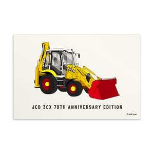 Furrow and Fields Postcard 4″×6″ JCB 3CX 70th Anniversary Edition | Postcard Quality Farmers Merch
