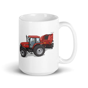 Furrow & Fields 11 oz Case IH Maxxum MXM130 Illustration | White Glossy Mug Quality Farmers Merch