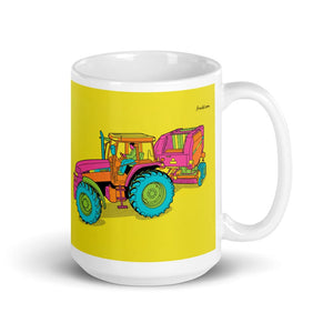 Furrow & Fields 11 oz Case IH Maxxum MXM130 Pop Art | White Glossy Mug Quality Farmers Merch