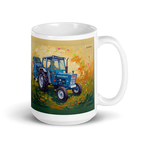 Furrow & Fields 11 oz Ford 7600 Splash Art | White Glossy Mug Quality Farmers Merch