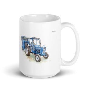 Furrow & Fields 11 oz Ford 7600 Watercolor | White Glossy Mug Quality Farmers Merch