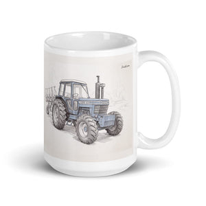 Furrow & Fields 11 oz Ford 9700 Pencil Sketch | White Glossy Mug Quality Farmers Merch