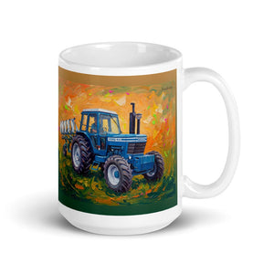 Furrow & Fields 11 oz Ford 9700 Splash Art | White Glossy Mug Quality Farmers Merch