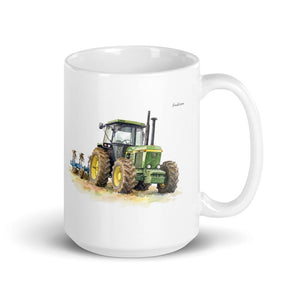 Furrow & Fields 11 oz John Deere 4350 Watercolor | White Glossy Mug Quality Farmers Merch