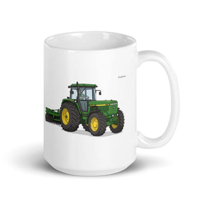 Furrow & Fields 11 oz John Deere 4955 Illustration | White Glossy Mug Quality Farmers Merch
