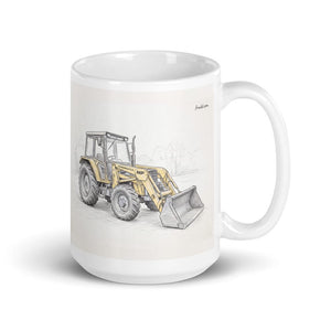 Furrow & Fields 11 oz Massey Ferguson 50E Pencil Sketch | White Glossy Mug Quality Farmers Merch