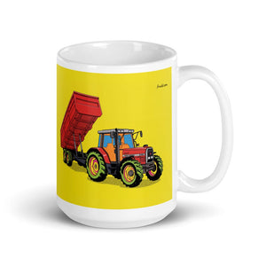 Furrow & Fields 11 oz Massey Ferguson 6180 Pop Art | White Glossy Mug Quality Farmers Merch
