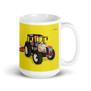 Furrow & Fields 11 oz Valtra 6750 Pop Art | White Glossy Mug Quality Farmers Merch