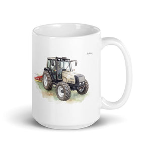 Furrow & Fields 11 oz Valtra 6750 Watercolor | White Glossy Mug Quality Farmers Merch
