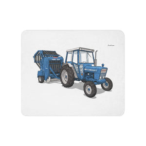Furrow & Fields 50″×60″ Ford 7600 Illustration | Sherpa Blanket Quality Farmers Merch