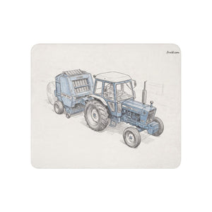 Furrow & Fields 50″×60″ Ford 7600 Pencil Sketch | Sherpa Blanket Quality Farmers Merch